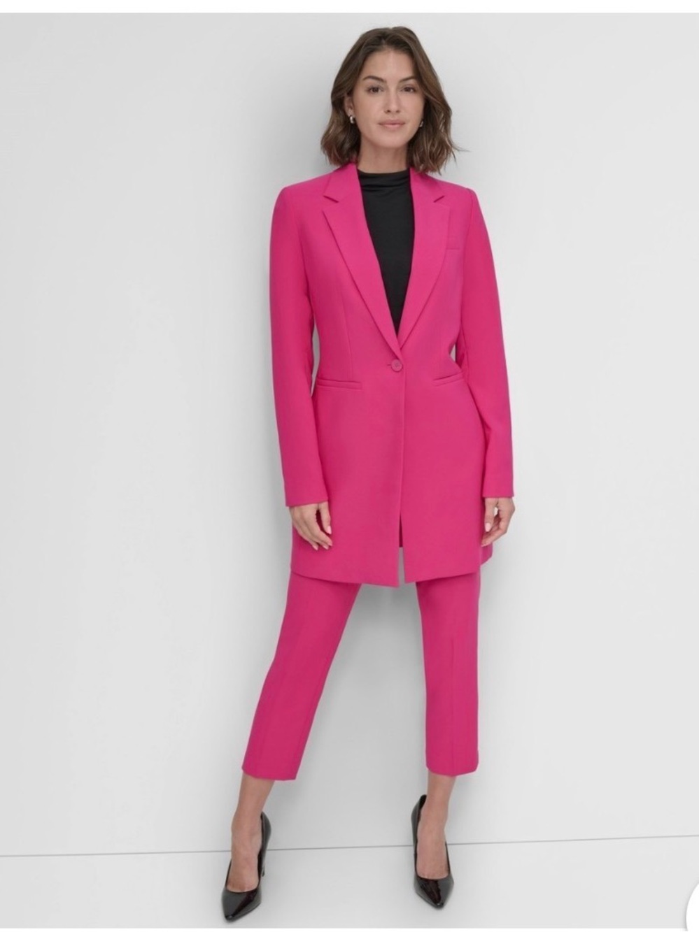 DKNY Pink Longline Blazer